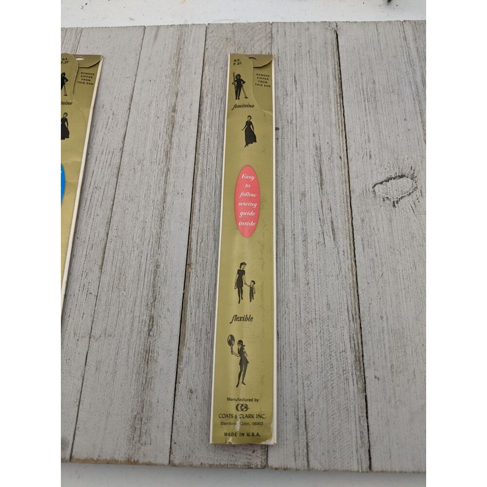 Vintage J&P Coats Neck Opening Metal Zipper 20" Dark Dk Peach 261 - Picture 4 of 4